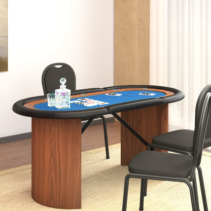 Poker table for 10 players 160x80x75 cm blue