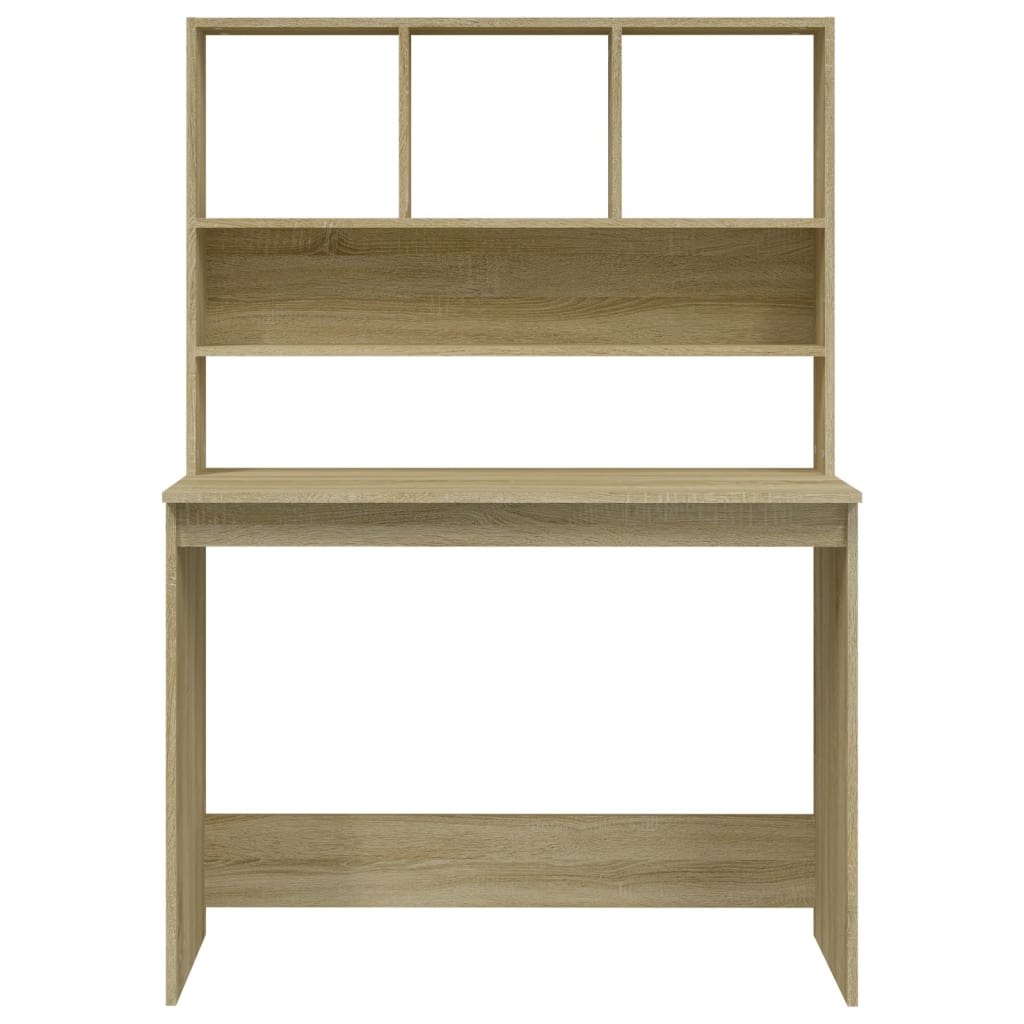 Desk with shelves 102x45x148 processed wood sonoma oak color