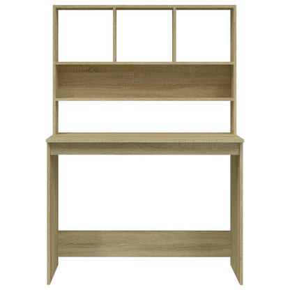 Desk with shelves 102x45x148 processed wood sonoma oak color