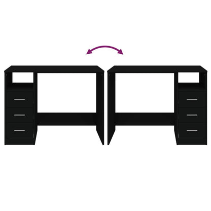 Bureau met lades 102x50x76 cm bewerkt hout zwart