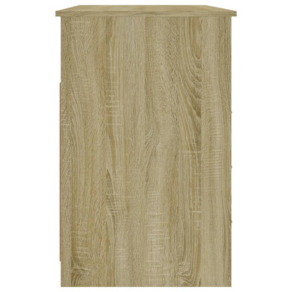 Desk with drawers 102x50x76 cm processed wood sonoma oak color