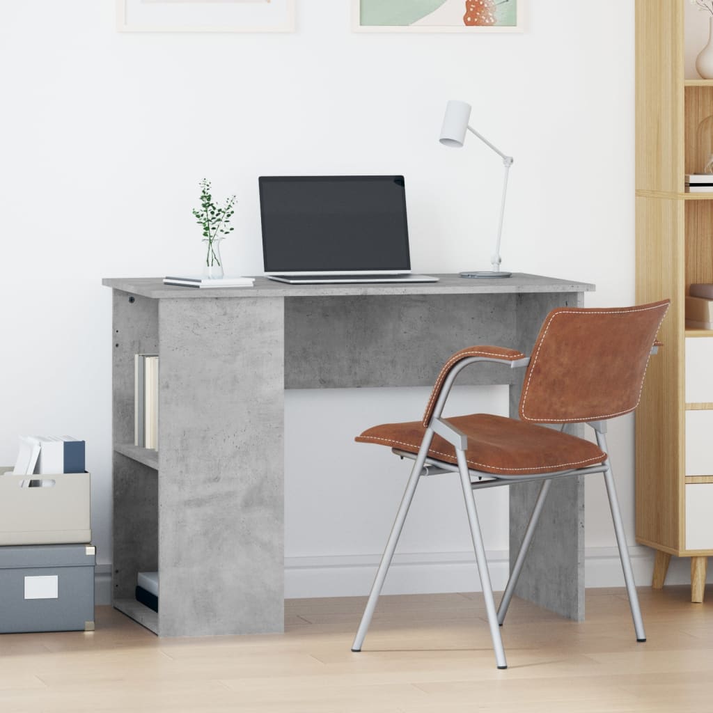 Desk 100x55x75 cm processed wood concrete gray