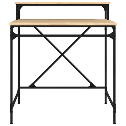 Bureau 80x50x90 cm bewerkt hout en ijzer sonoma eikenkleurig