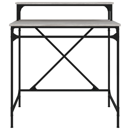 Bureau 80x50x90 cm bewerkt hout en ijzer grijs sonoma eiken