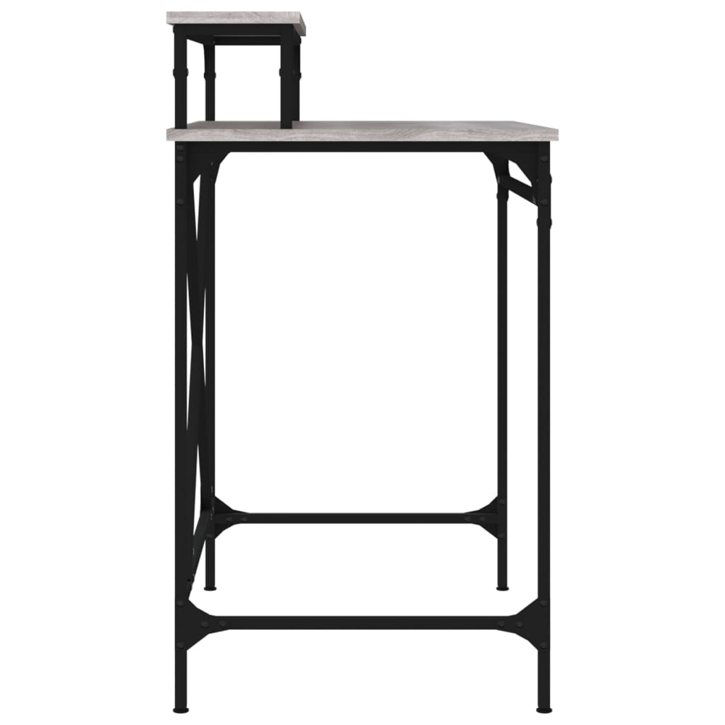 Bureau 80x50x90 cm bewerkt hout en ijzer grijs sonoma eiken