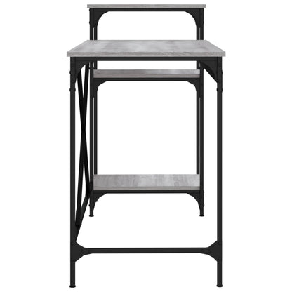 Bureau 135x50x90 bewerkt hout en ijzer grijs sonoma eikenkleur