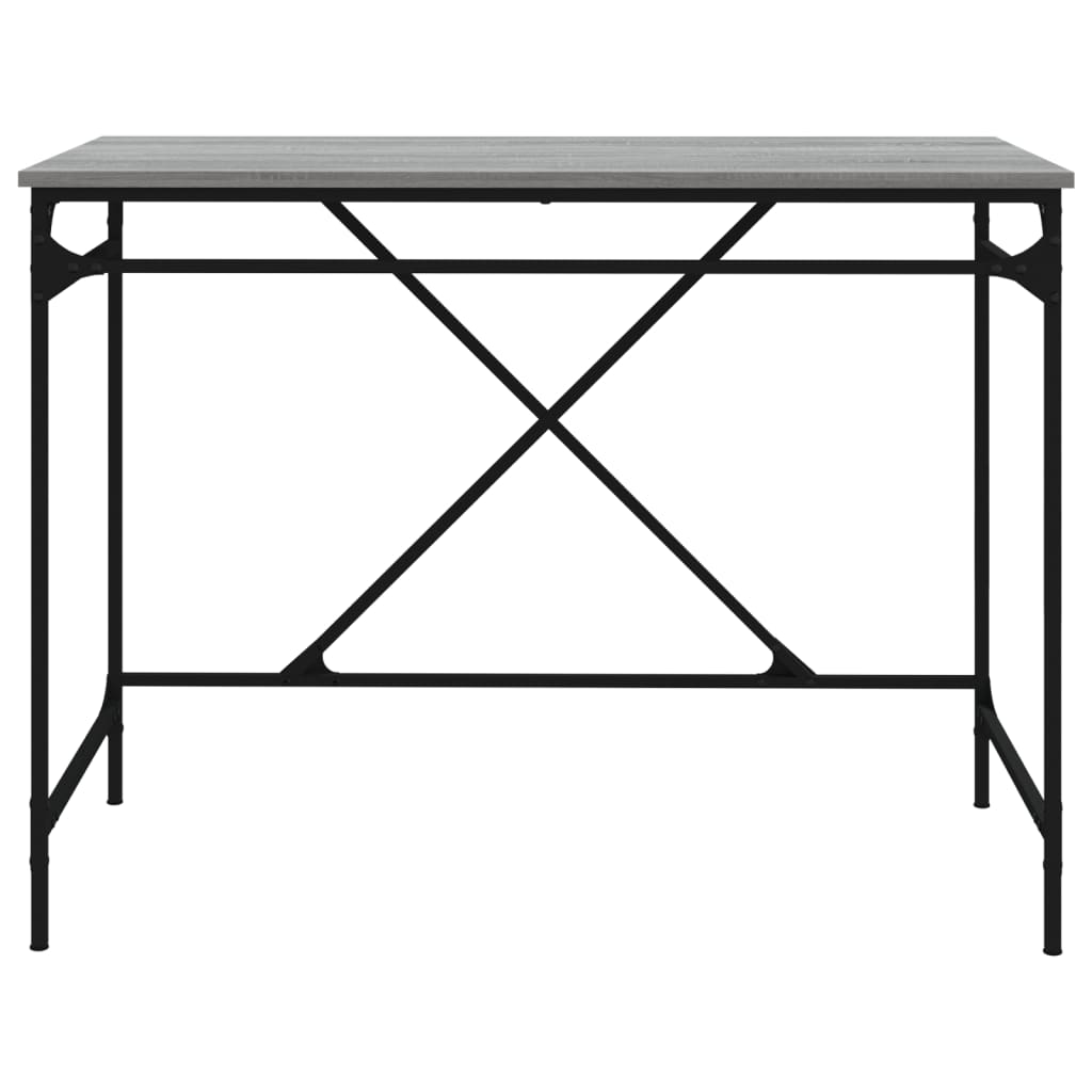 Bureau 100x50x75 cm bewerkt hout en ijzer grijs sonoma eiken
