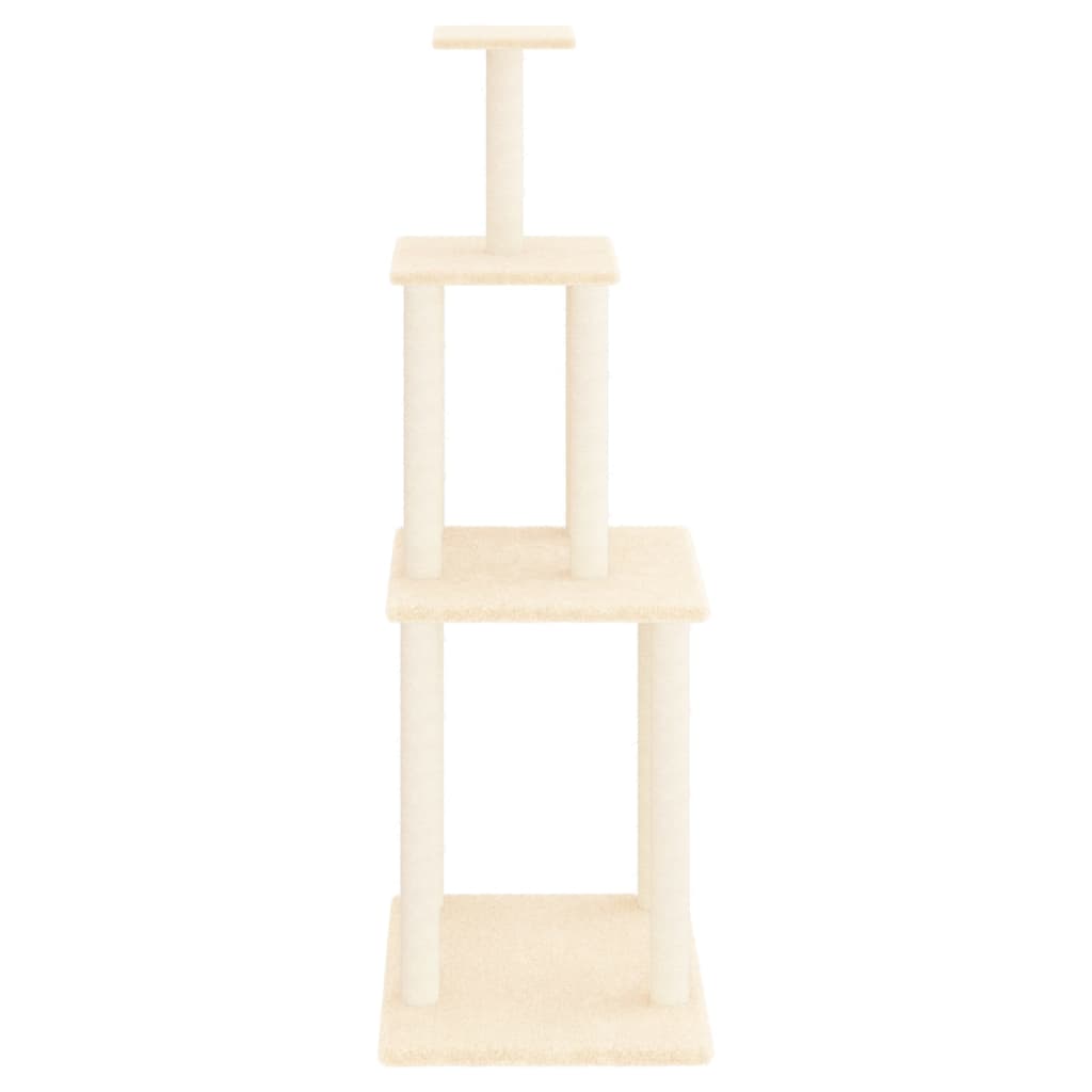 Cat furniture with sisal scratching posts 149 cm cream-colored