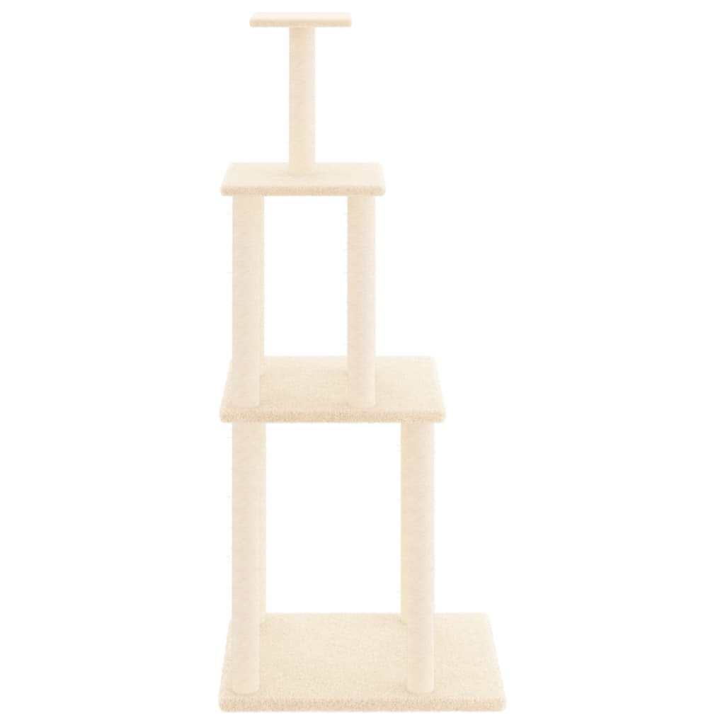 Cat furniture with sisal scratching posts 149 cm cream-colored