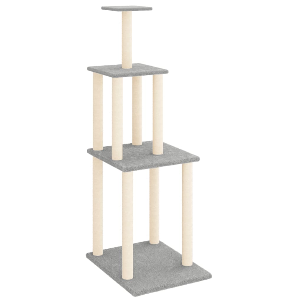 Cat furniture with sisal scratching posts 149 cm light gray