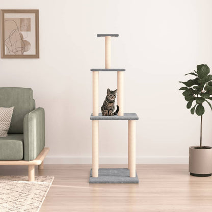 Cat furniture with sisal scratching posts 149 cm light gray