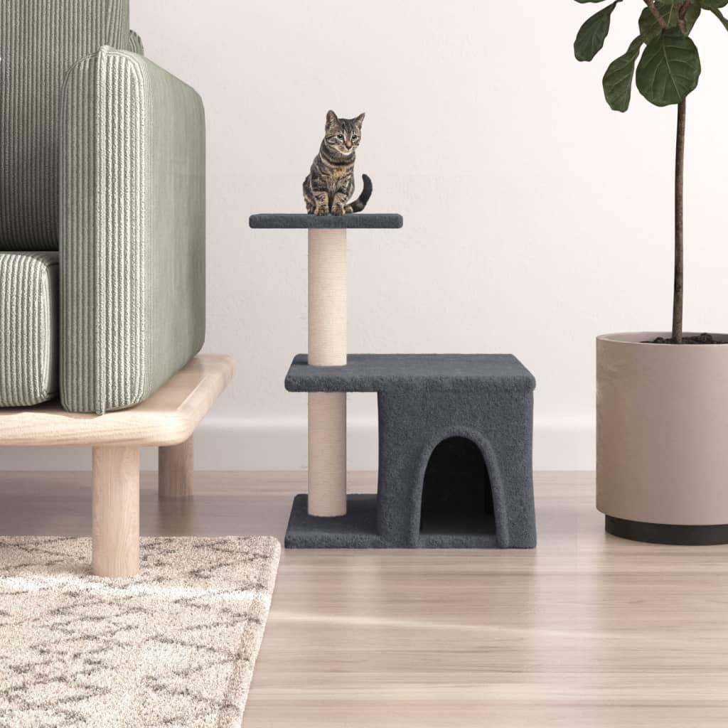 Cat furniture with sisal scratching posts 48 cm dark gray