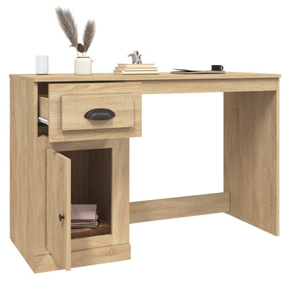 Bureau met lade 115x50x75 cm bewerkt hout sonoma eikenkleurig