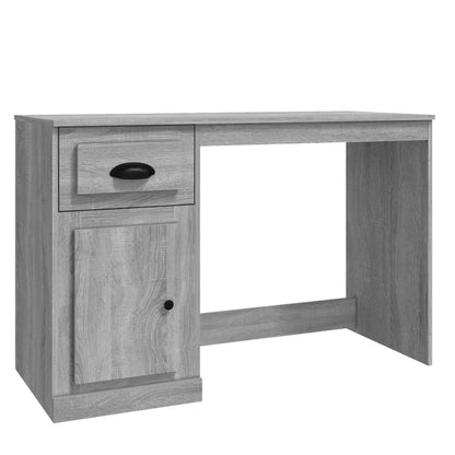 Bureau met lade 115x50x75 cm bewerkt hout grijs sonoma eiken