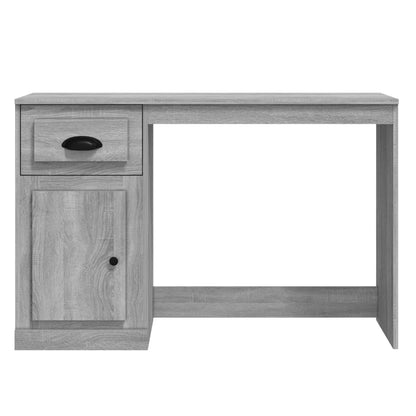 Bureau met lade 115x50x75 cm bewerkt hout grijs sonoma eiken