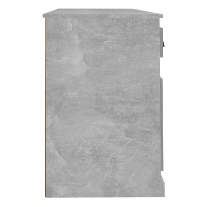 Desk with cabinet, processed wood, concrete gray