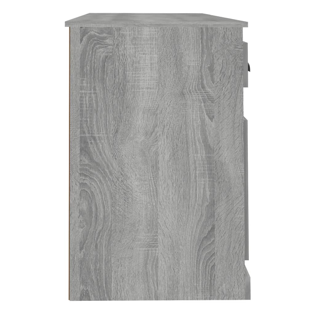 Bureau met kast bewerkt hout grijs sonoma eikenkleurig