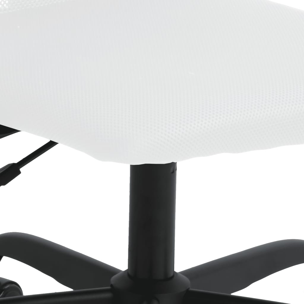 Kantoorstoel verstelbare hoogte mesh en kunstleer wit
