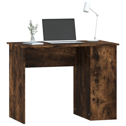 Desk 100x55x75 cm processed wood smoked oak color