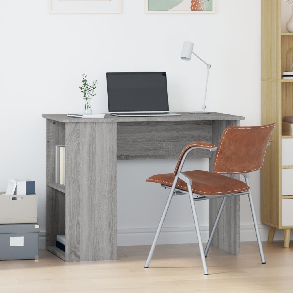 Desk 100x55x75 cm processed wood gray sonoma oak color
