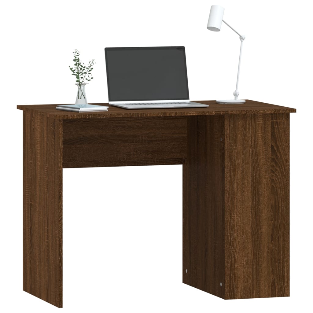 Desk 100x55x75 cm processed wood brown oak color