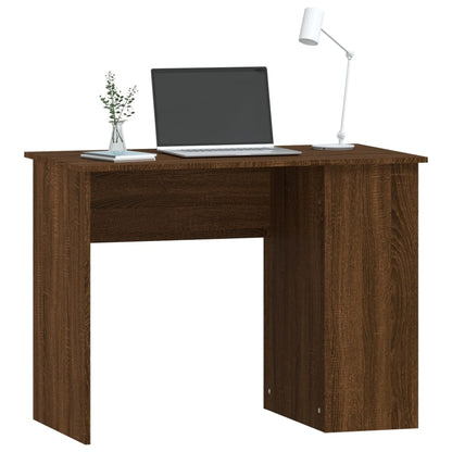 Desk 100x55x75 cm processed wood brown oak color