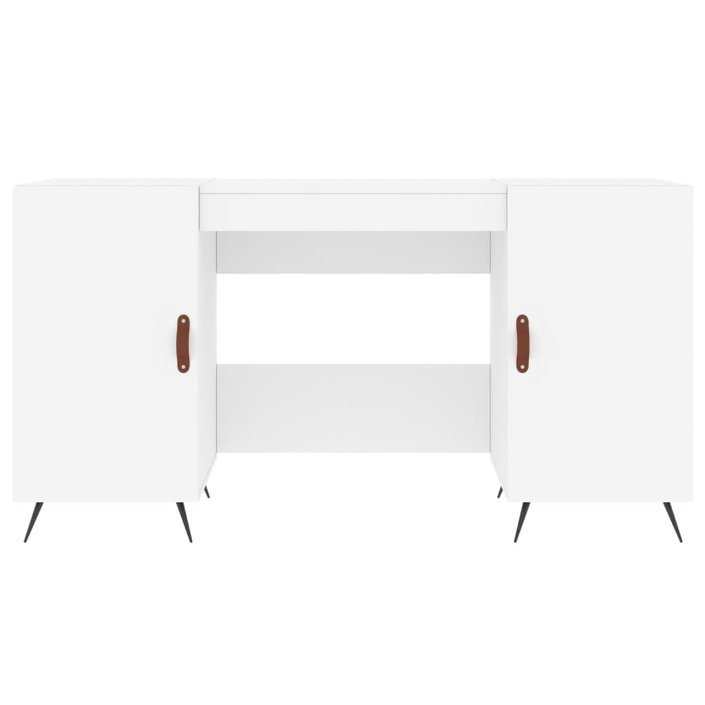 Bureau 140x50x75 cm bewerkt hout wit