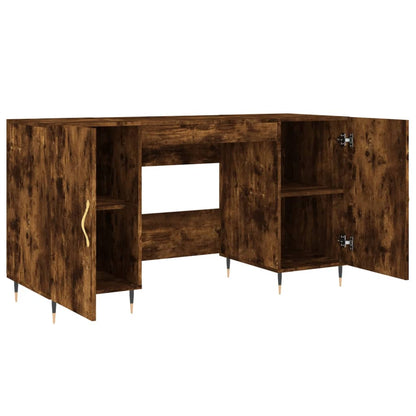 Desk 140x50x75 cm processed wood smoked oak color