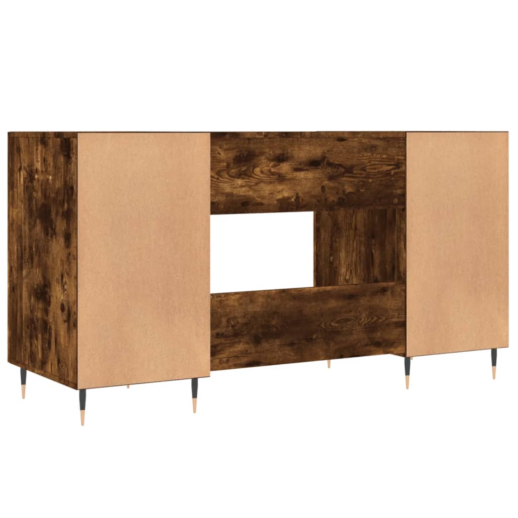 Desk 140x50x75 cm processed wood smoked oak color