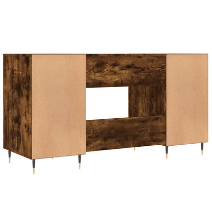 Desk 140x50x75 cm processed wood smoked oak color