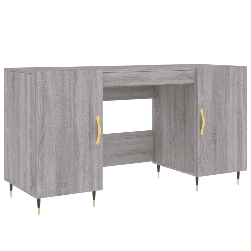 Desk 140x50x75 cm processed wood gray sonoma oak color