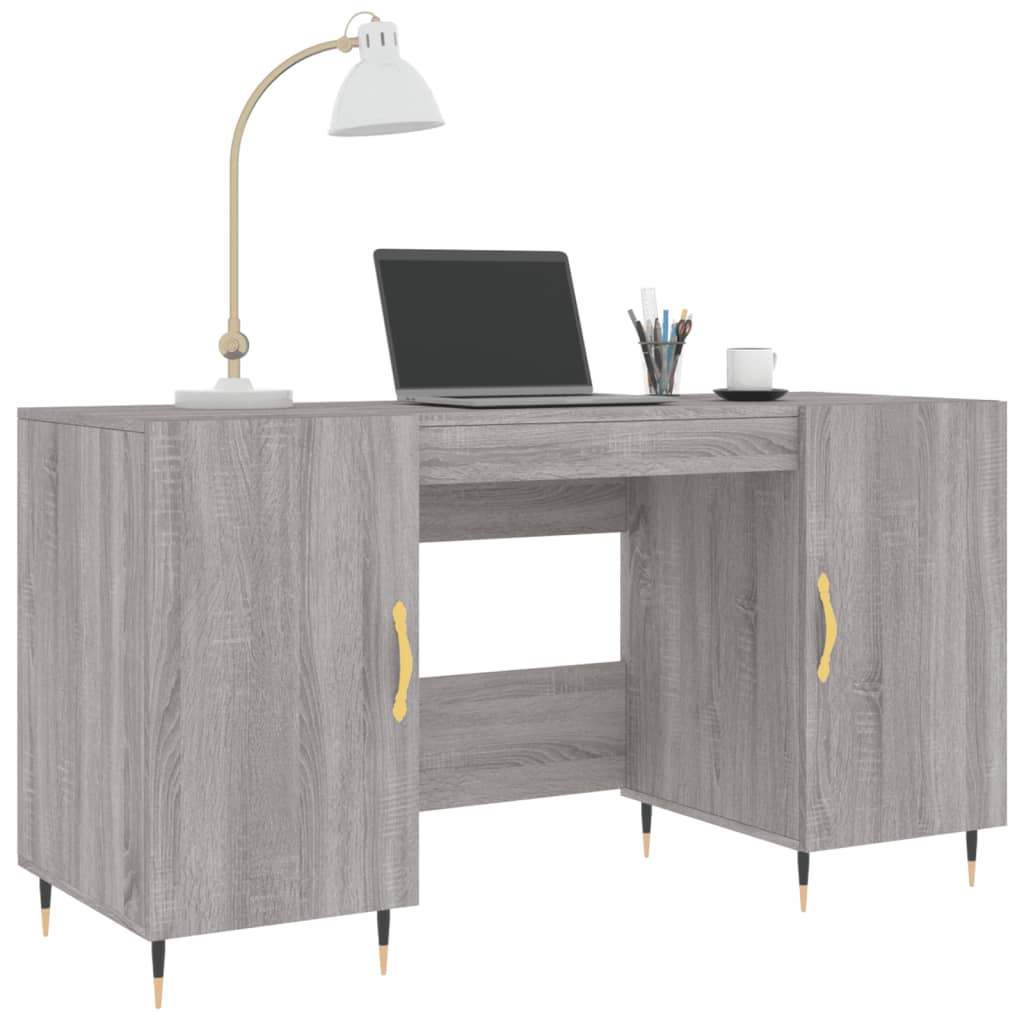 Desk 140x50x75 cm processed wood gray sonoma oak color
