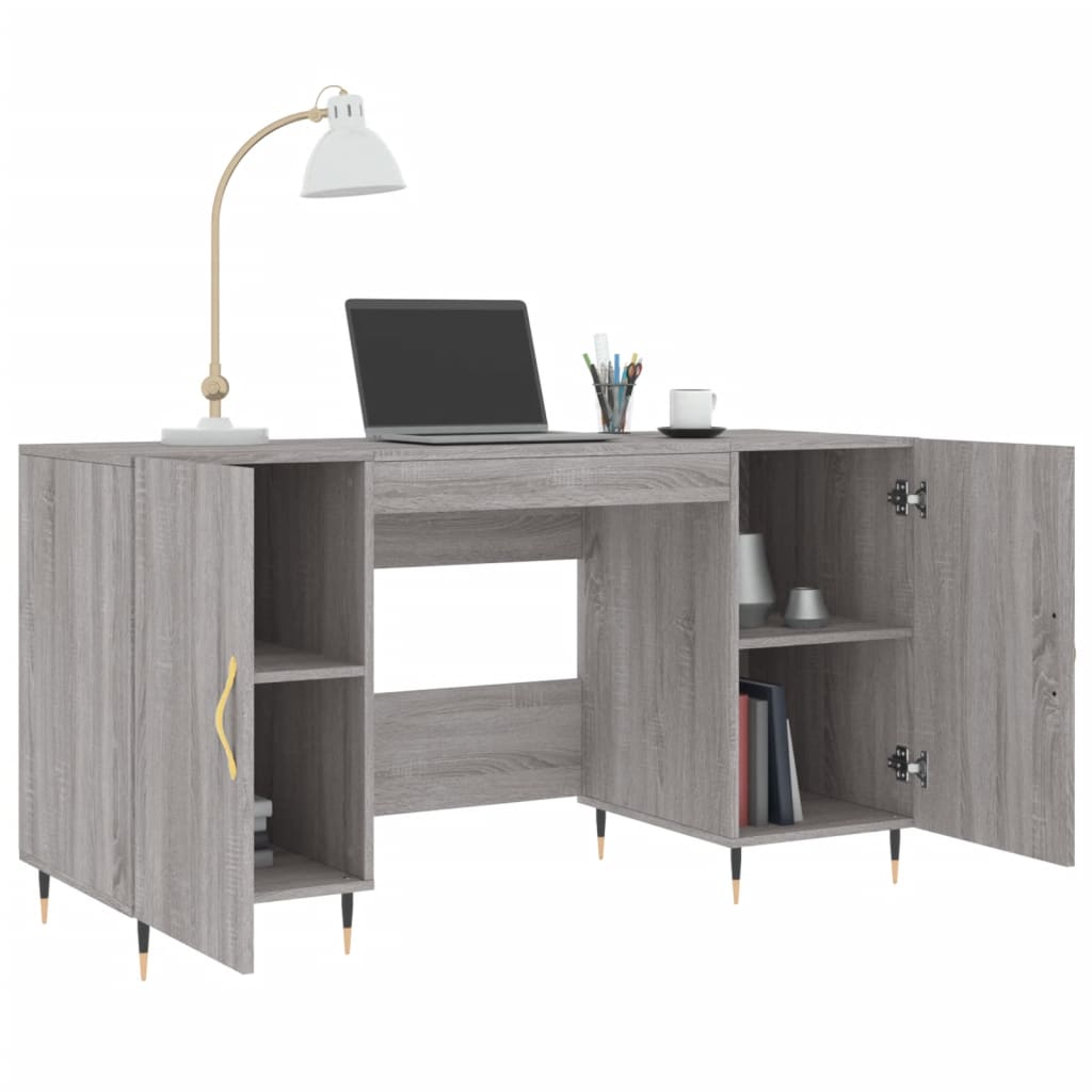 Desk 140x50x75 cm processed wood gray sonoma oak color