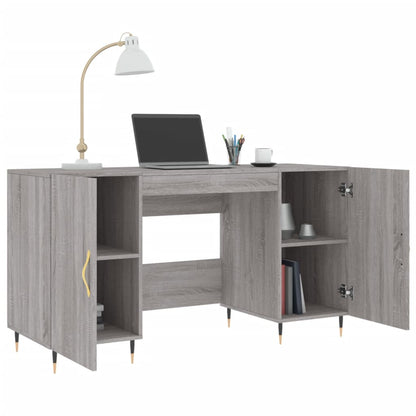 Desk 140x50x75 cm processed wood gray sonoma oak color