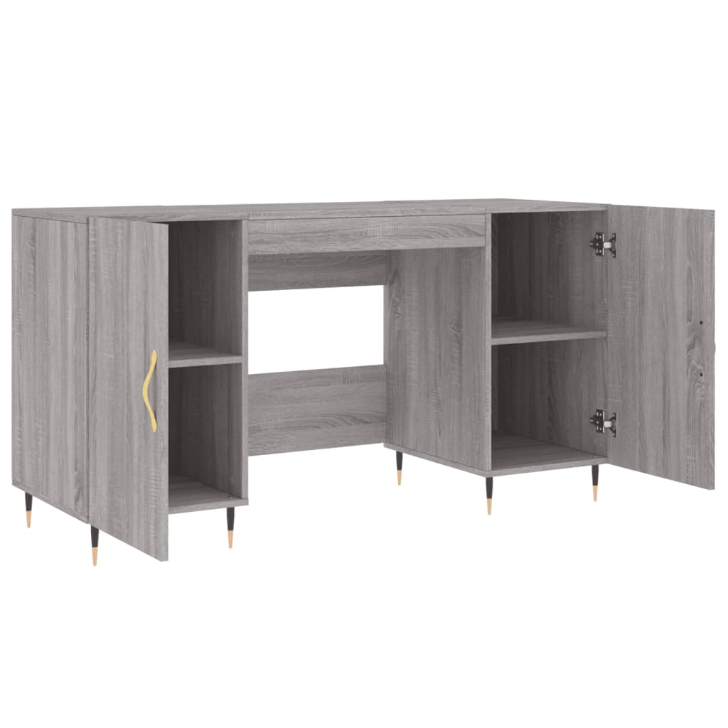 Desk 140x50x75 cm processed wood gray sonoma oak color
