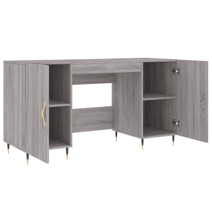 Desk 140x50x75 cm processed wood gray sonoma oak color