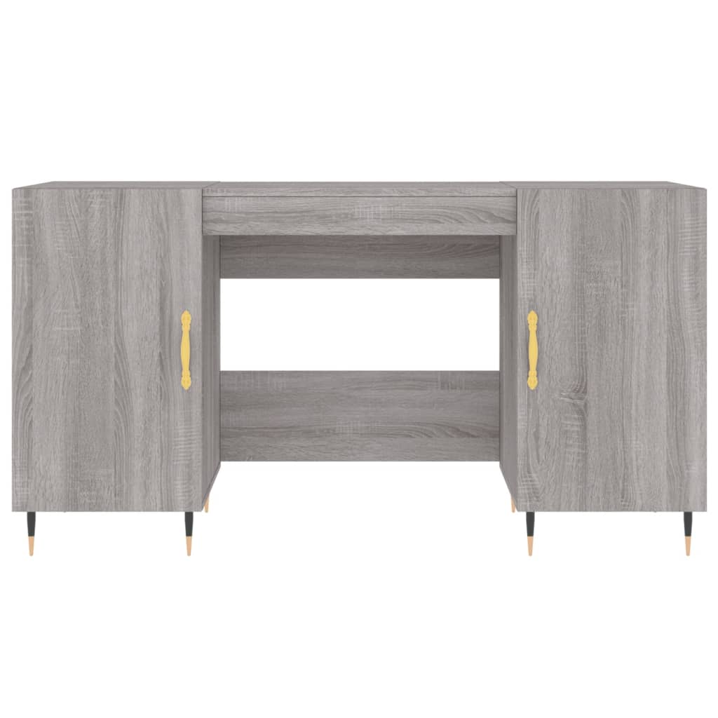 Desk 140x50x75 cm processed wood gray sonoma oak color