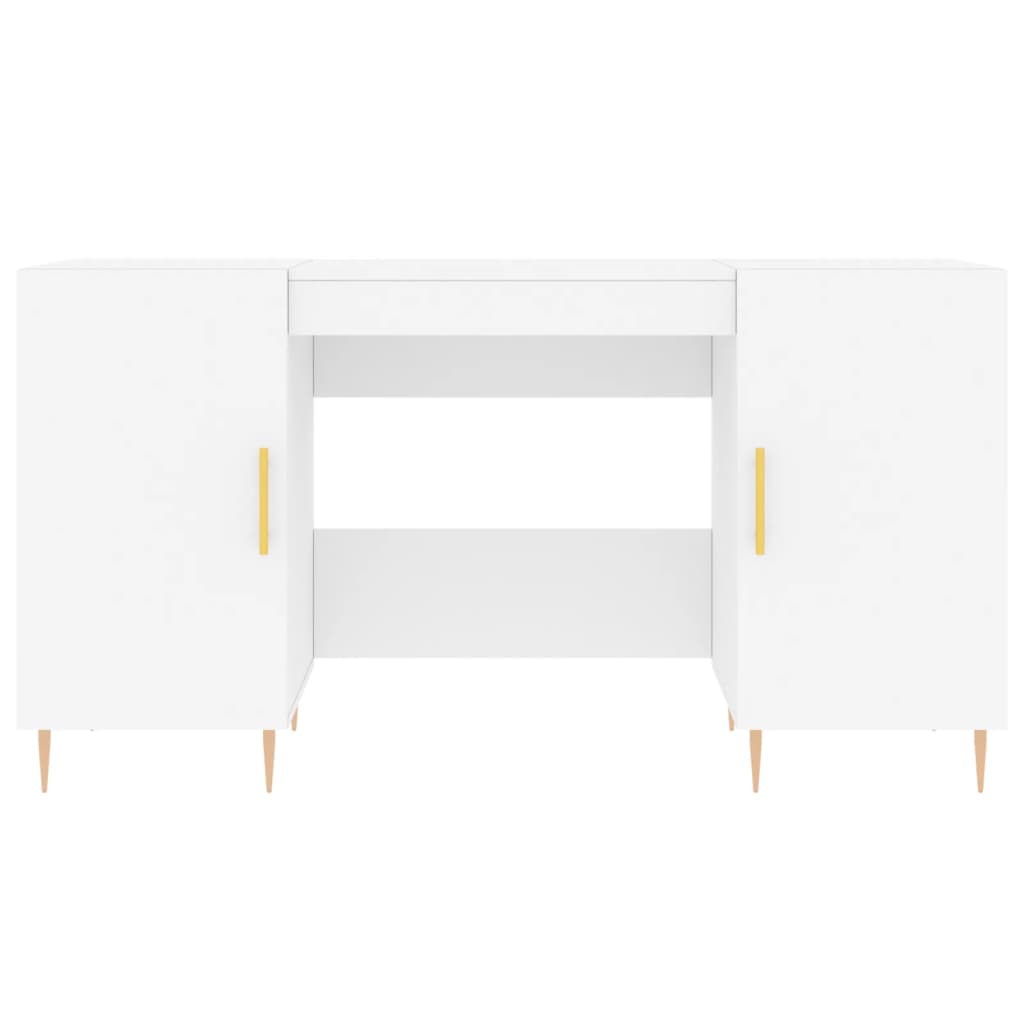 Desk 140x50x75 cm processed wood white