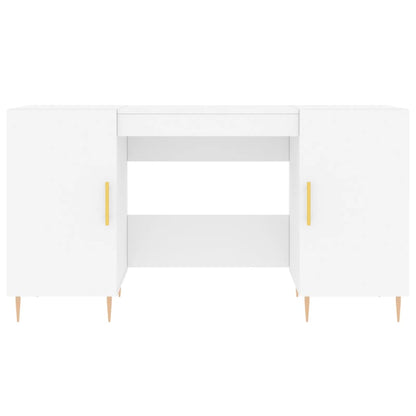 Desk 140x50x75 cm processed wood white