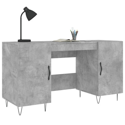 Desk 140x50x75 cm processed wood concrete gray