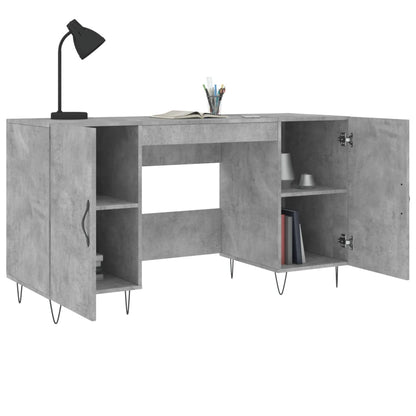Desk 140x50x75 cm processed wood concrete gray