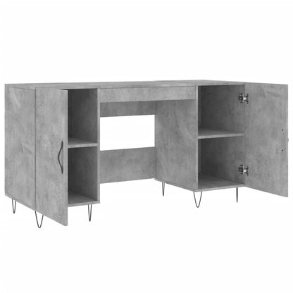 Desk 140x50x75 cm processed wood concrete gray