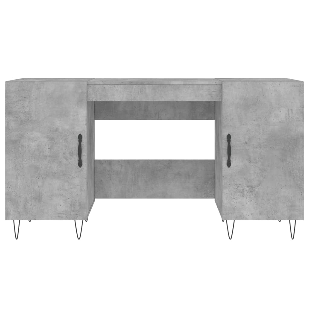 Desk 140x50x75 cm processed wood concrete gray
