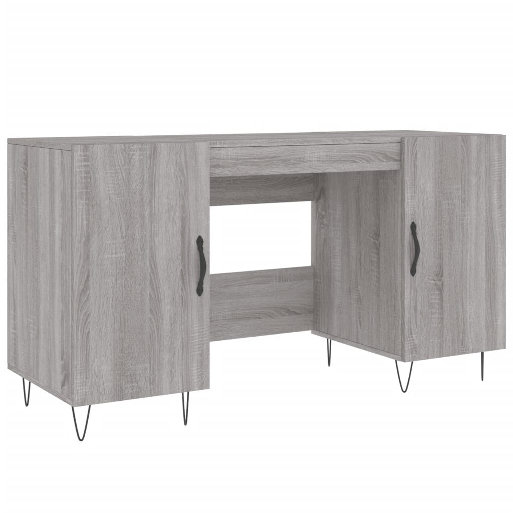 Bureau 140x50x75 cm bewerkt hout grijs sonoma eikenkleurig