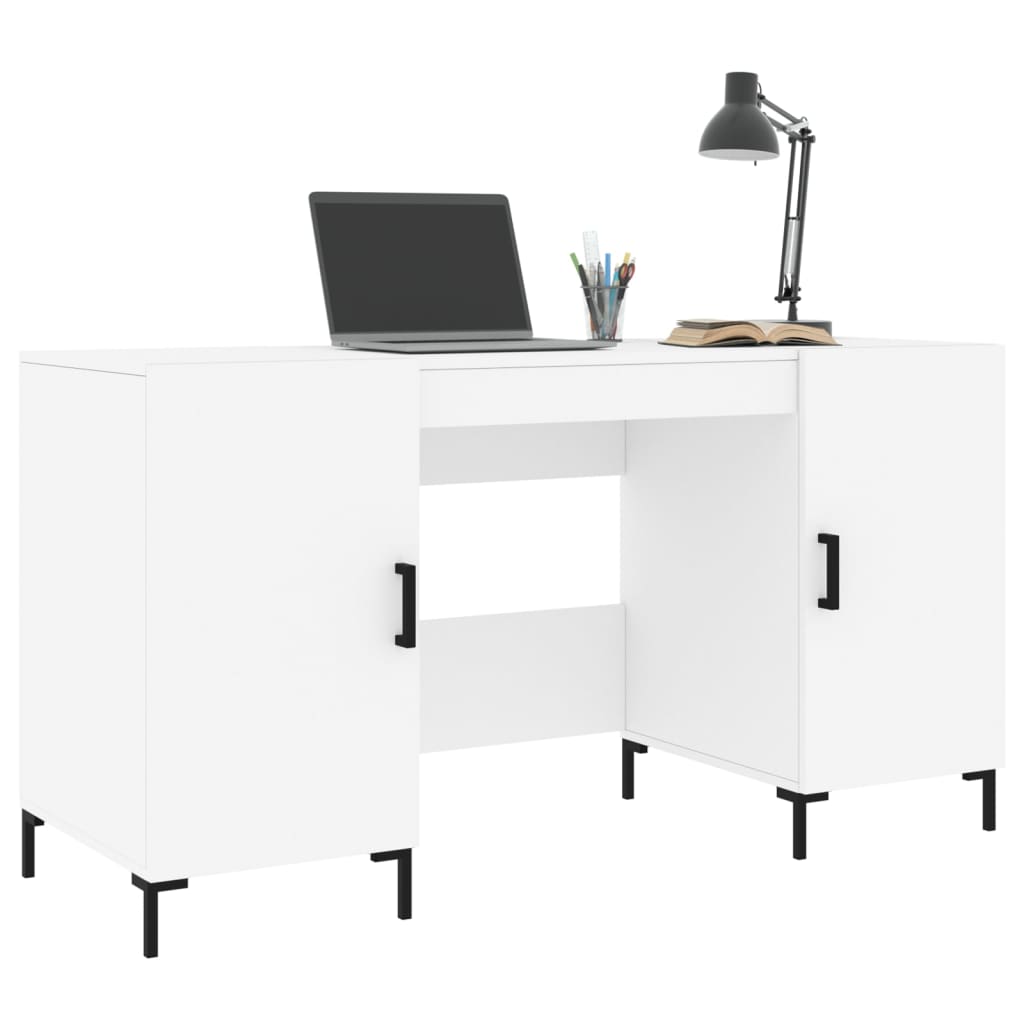 Desk 140x50x75 cm processed wood white