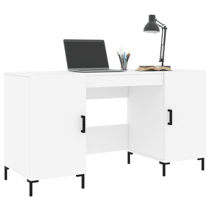 Desk 140x50x75 cm processed wood white