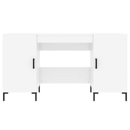 Desk 140x50x75 cm processed wood high-gloss white