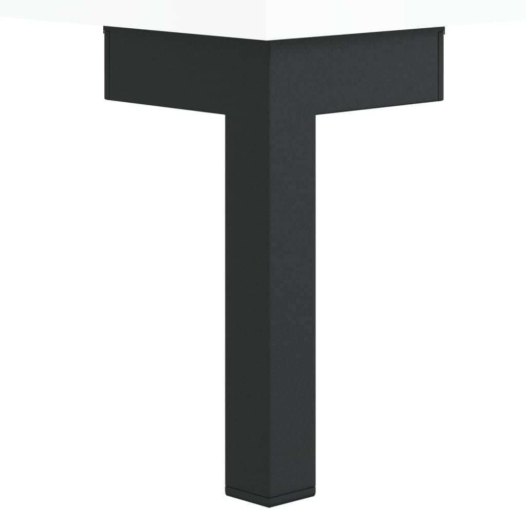 Desk 140x50x75 cm processed wood high-gloss white