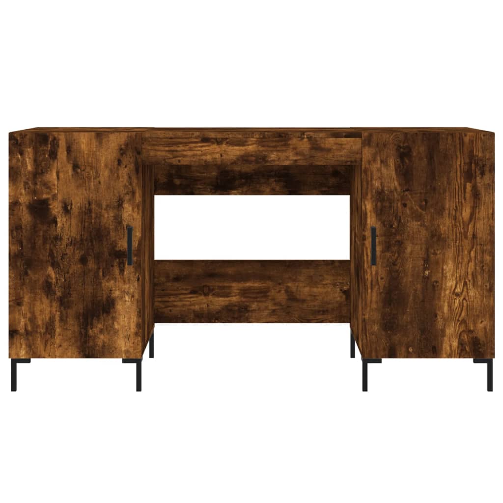 Desk 140x50x75 cm processed wood smoked oak color