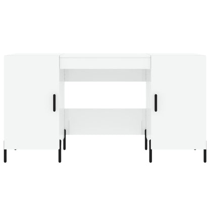 Desk 140x50x75 cm processed wood high-gloss white